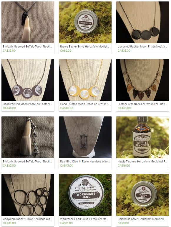 Caption of Forest Spirit Creations' Etsy Shop