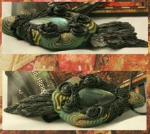 Kyanite and Labradorite hand sculpted polymer clay pendant" via Etsy Shop